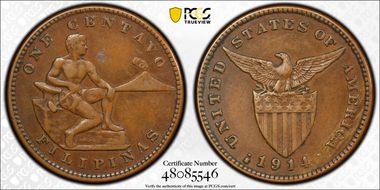 1914-S 1C KM-163 AU50BN