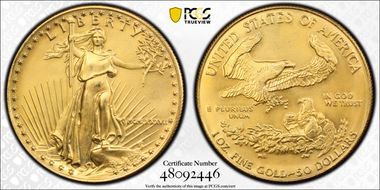 1987 $50 Gold Eagle MS68