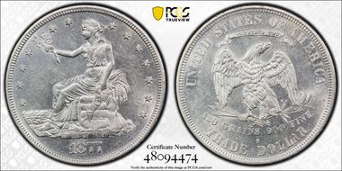 1877-S T$1 AU58