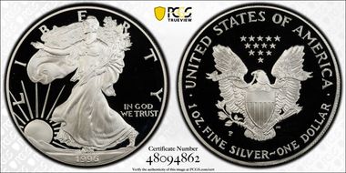 1996-P $1 Silver Eagle PR69DCAM