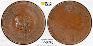 1885 Medal Diakov-960.1 Bronzed AE 86mm St. Petersburg Maritime Canal SP58