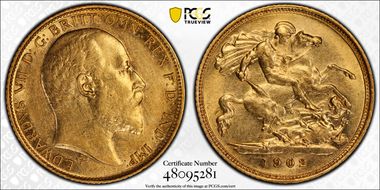 1902-S 1/2 Sov S-3977A AU55