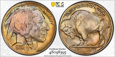 1938-D 5C Buffalo MS67