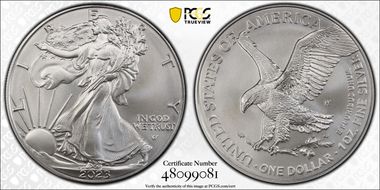 2023-W $1 Burnished Silver Eagle SP70