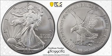 2023-W $1 Burnished Silver Eagle SP70