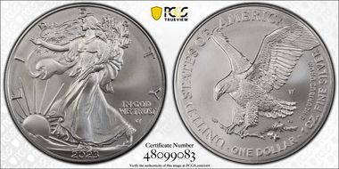 2023-W $1 Burnished Silver Eagle SP70