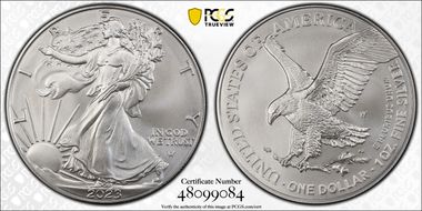 2023-W $1 Burnished Silver Eagle SP70