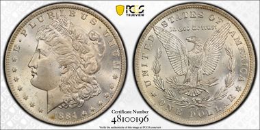 1884-O $1 VAM 10, O/O MS64