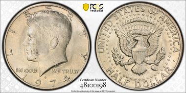 1974-D 50C Doubled Die Obv,  FS-101 MS64