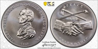 (2022) Medal James K. Polk "1845" Silver Matte Finish MS69