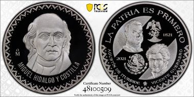 2021-Mo Medal Miguel Hidalgo y Costilla Ag PR69DCAM