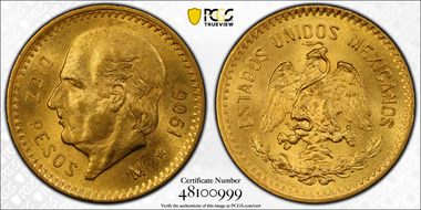 1906-M 10 Peso KM-473  Au MS65