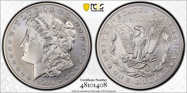 2021-S $1 Morgan Dollar 100th Anniversary MS70