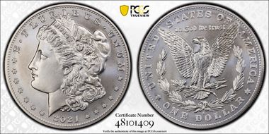 2021-S $1 Morgan Dollar 100th Anniversary MS70