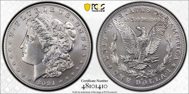 2021-D $1 Morgan Dollar 100th Anniversary MS70
