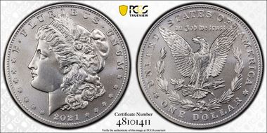 2021-D $1 Morgan Dollar 100th Anniversary MS69