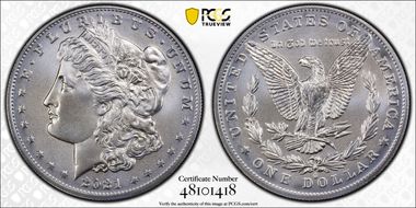 2021-O Privy $1 Morgan Dollar 100th Anniversary MS70