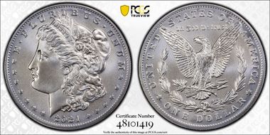 2021-O Privy $1 Morgan Dollar 100th Anniversary MS70