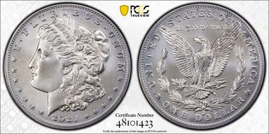 2021-O Privy $1 Morgan Dollar 100th Anniversary MS70