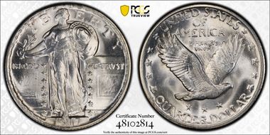 1917 25C Type 2 MS67+ FH