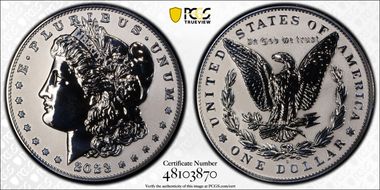 2023-S $1 Morgan Dollar Rev PR Two-Coin Reverse Proof Set PR70