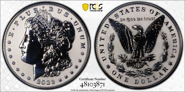 2023-S $1 Morgan Dollar Rev PR Two-Coin Reverse Proof Set PR70