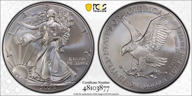 2023-W $1 Burnished Silver Eagle SP70