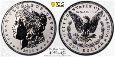 2023-S $1 Morgan Dollar Rev PR Two-Coin Reverse Proof Set PR69