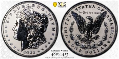 2023-S $1 Morgan Dollar Rev PR Two-Coin Reverse Proof Set PR63