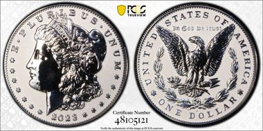 2023-S $1 Morgan Dollar Rev PR  Two-Coin Reverse Proof Set First Strike PR70