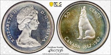 1967 50C Medal Alignment PR64CAM