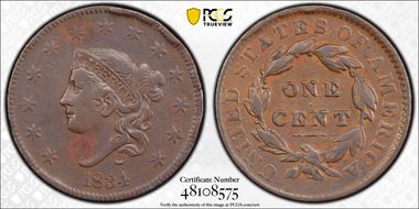 1834 1C Lg 8, Lg Stars, Med Lt N1BN