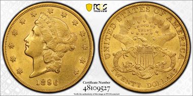 1896 $20 AU55