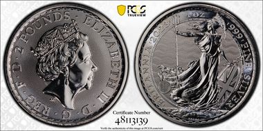 2023 £2 Britannia Elizabeth II Effigy First Strike MS69