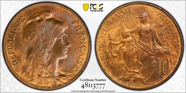 1901 10C Gad-277 F-136 MS65RB