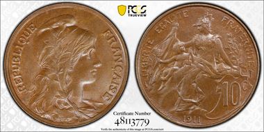 1911 10C Gad-277 F-136 MS64BN