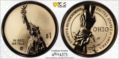 2023-S $1 American Innovation OH Rev PR Underground Railroad First Strike PR69
