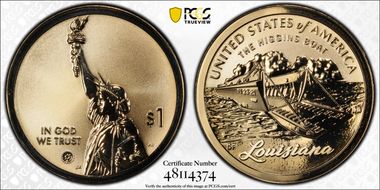 2023-S $1 American Innovation LA Rev PR The Higgins Boat First Strike PR69