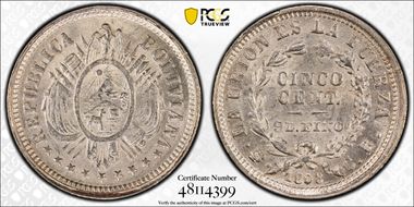 1893-PTS CB 5C 1893/83 MS64