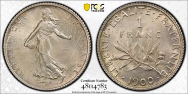 1900 1 Fr Gad-467 F-217 MS65