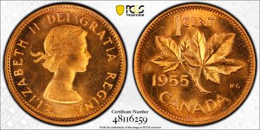 1955 1C Strap MS66RD