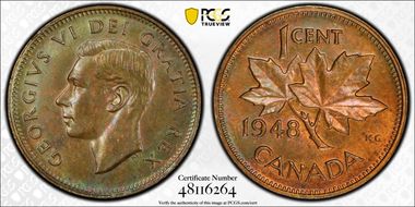 1948 1C A to Sm Denticle MS64BN