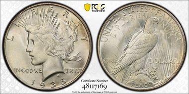1935-S $1 MS66+ 