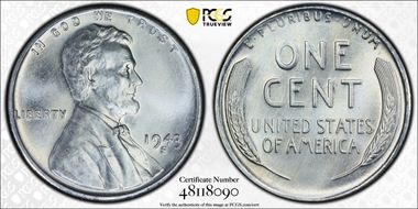 1943-S 1C MS67