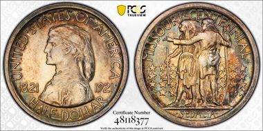 1921 50C Missouri MS66