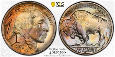 1934-D 5C MS66+