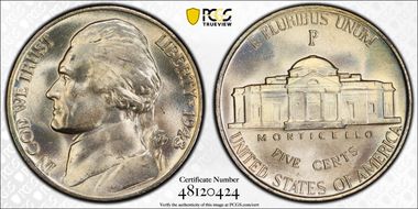 1943-P 5C Doubled Die Obverse MS67