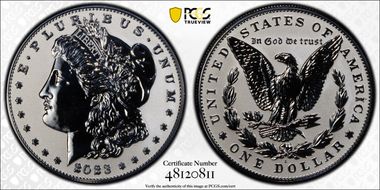2023-S $1 Morgan Dollar Rev PR Two-Coin Reverse Proof Set PR70