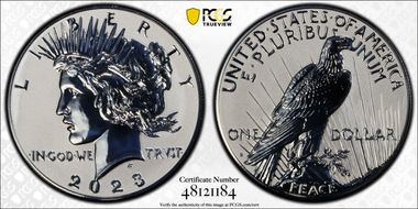 2023-S $1 Peace Dollar Rev PR Two-Coin Reverse Proof Set First Strike PR70