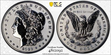 2023-S $1 Morgan Dollar Rev PR  Two-Coin Reverse Proof Set First Strike PR69